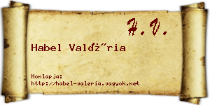 Habel Valéria névjegykártya